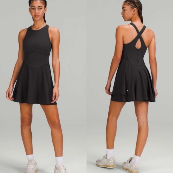 lululemon athletica Dresses & Skirts - NWT LULULEMON Court Crush Short Lined Black Tennis Dress